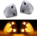 HERCOO LED Side Mirror Turn Signal Light Left and Right Lamps Clear Cover Lens for 68302828AA 68302829AA Compatible with 2010-2018 Dodge Ram 1500 2500 3500 4500 5500, Pack of 2