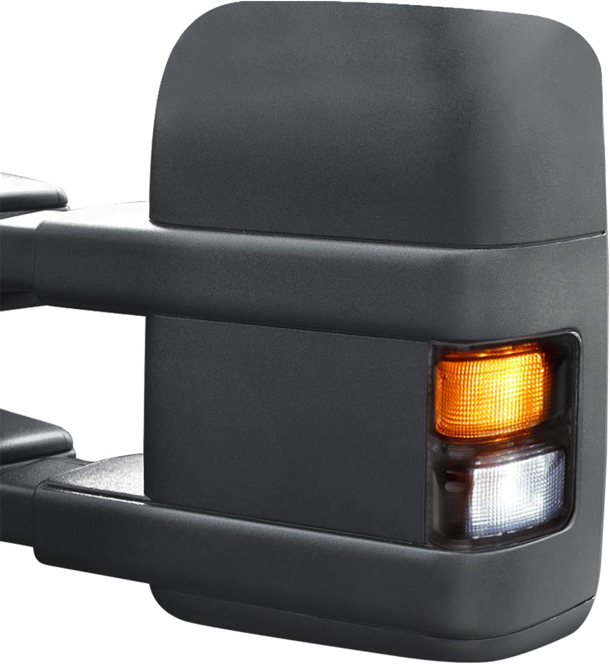 HERCOO Amber Side Mirror Marker Lights Lens w/LED Compatible with 2008-2016 F250 F350 F450 Super Duty Turn Signal Aftermarket Replacement, Qty: 2, Amber & White