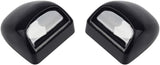 HERCOO License Plate Lights Lamp Lens Black Housing Compatible with Silverado Sierra Avalanche Suburban Escalade Yukon Step Bumper Truck Clips Aftermarket, Pack of 2