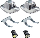 HERCOO LED License Plate Light Lamp Lens White Bulbs Chrome Truck Rear Housing Compatible with 1992 1993 1994 Blazer 1988 to 1999 C1500 K1500 Suburban Tahoe GMC Sonoma Yukon, Pack of 2