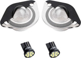 HERCOO LED License Plate Light Lamp Lens White Bulbs Black Housing Compatible with 1994 to 2004 Ford Mustang Pickup Truck Rear Step Bumper, Pack of 2