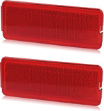 HERCOO Interior Door Reflectors Red Front & Rear Reflector Light Cover Compatible with Ford Excursion 2000 to 2005, F250 F350 F450 F550 Super Duty 1999 to 2007, Pack of 2