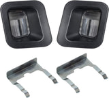 HERCOO License Plate Lights Lamp Lens Black Clips Housing Compatible with 2003-2018 Dodge Ram 1500 2500 3500 Pickup Truck Rear Step Bumper Aftermarket Replacement, Pack of 2