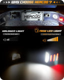 HERCOO LED License Plate Light with Red OLED Neon Tube Lamp Socket Wire Harness Compatible with Cadillac Avalanche Suburban Escalade EXT Tahoe Yukon YL Chevy Silverado GMC Sierra 1500 2500 3500