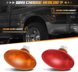HERCOO Dually Bed Fender LED Side Marker Lights Front Rear Lamps Compatible with Ford 1999-2010 F350 F450 F550 Super Duty, Smoke