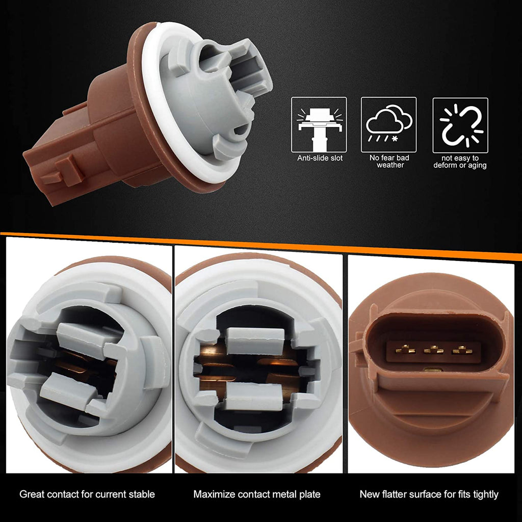 HERCOO Turn Signal Lights Socket Headlight Park Light Lamp Sockets Hol