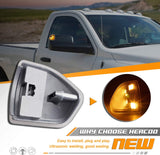 HERCOO LED Side Mirror Turn Signal Light Left and Right Lamps Clear Cover Lens for 68302828AA 68302829AA Compatible with 2010-2018 Dodge Ram 1500 2500 3500 4500 5500, Pack of 2