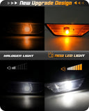 HERCOO Front LED Side Marker Light Smoke Bumper Cover Lens with T10 Lights Bulb White&Amber Lamp assembly Compatible with Honda Civic 10th Gen 2016-2021 Coupe Hatchback