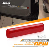 HERCOO Rear Door Trim Panel Red Left & Right Reflector Light Cover Compatible with 2003-2007 GMC Sierra 15183155 15183156 74367 74368, Pack of 2