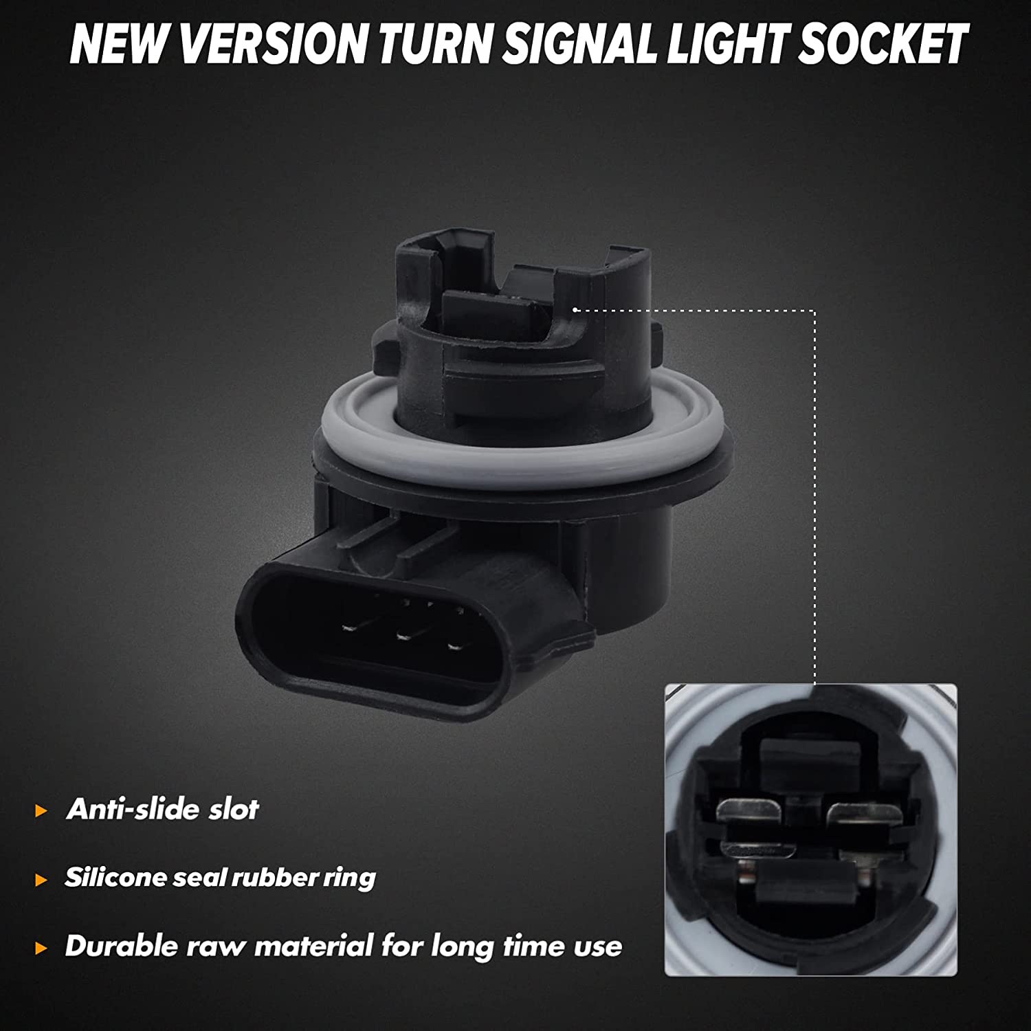 HERCOO Parking Turn Signal Light Socket Front Blinker Lamp Holder Compatible with Ford F250 350 Super Duty 1999-2003