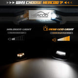 HERCOO LED License Plate Light Lamp Lens White Bulbs Chrome Truck Rear Housing Compatible with 1992 1993 1994 Blazer 1988 to 1999 C1500 K1500 Suburban Tahoe GMC Sonoma Yukon, Pack of 2