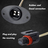 HERCOO LED License Plate Light Lens Rear Lamp Socket Wiring Harness Pigtail Black Housing Compatible with 1994 1995 1996 1997 1998 1999 2000 2001 2002 Dodge Ram 1500 2500 3500 Pickup Truck Step Bumper