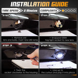 HERCOO LED License Plate Light Lamp Lens White Bulbs Black Housing Compatible with 1994 to 2004 Ford Mustang Pickup Truck Rear Step Bumper, Pack of 2