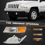 HERCOO Front Turn Signal Light Lamp Cover Compatible with Jeep Patriot 2007 2008 2009 2010 2011 2013 2014 2015 2016 2017 Marker Corner Light Lamp Lens - Passenger Side