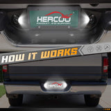 HERCOO LED License Plate Light Lens Rear Lamp Socket Wiring Harness Pigtail Black Housing Compatible with 1994 1995 1996 1997 1998 1999 2000 2001 2002 Dodge Ram 1500 2500 3500 Pickup Truck Step Bumper