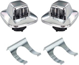 HERCOO License Plate Lights Lamp Lens Chrome Housing Compatible with 1987 to 1994 Blazer 1988 to 1999 GMC C1500 C2500 C3500 K1500 K2500 K3500 Suburban Tahoe Sonoma YukoN, Pack of 2