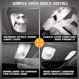 HERCOO Roof Map Dome Light Cover Overhead Console Reading Lamp Lens White Led Blubs Housing Compatible with Dodge Ram 1500 2500 3500 4500 5500