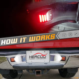 HERCOO White LED License Plate Light Lamp with Red OLED Neon Tube Rear Tag Lights Compatible with 2005-2015 Tacoma & 2000-2013 Tundra Pickup Truck, Pack of 2