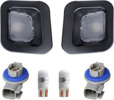 HERCOO License Plate Lights Lamp Lens Black Clips Housing Compatible with 2003-2018 Dodge Ram 1500 2500 3500 Pickup Truck Rear Step Bumper Aftermarket Replacement, Pack of 2